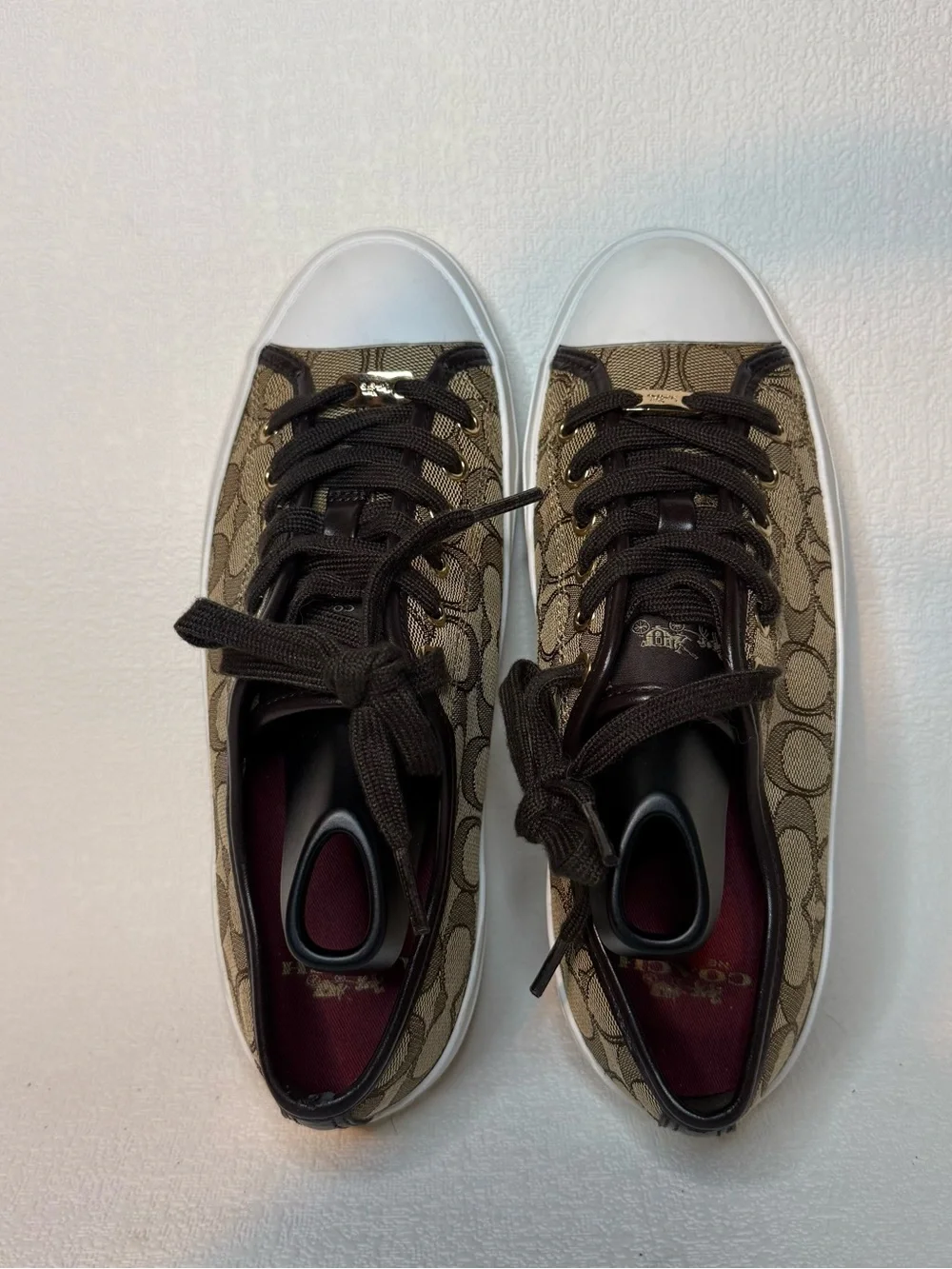 Coach Empire Signature Canvas Sneakers Women’s 8.5B Brown Khaki A00248